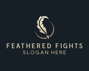 Crescent Feather Calligraphy logo design