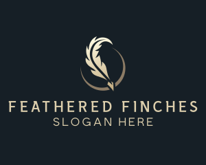 Crescent Feather Calligraphy logo design