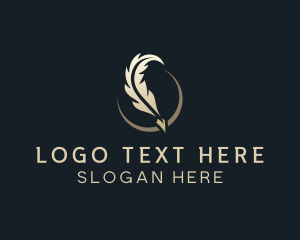 Writer - Crescent Feather Calligraphy logo design