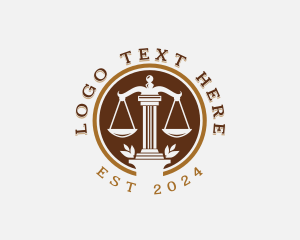 Court - Justice Law Pillar logo design