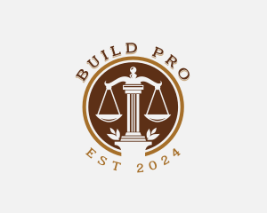 Scales Of Justice - Justice Law Pillar logo design