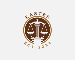 Justice Scale - Justice Law Pillar logo design