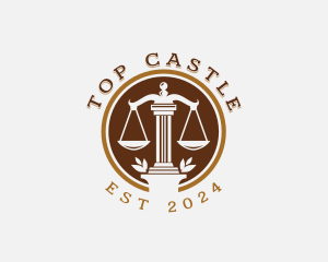 Judiciary - Justice Law Pillar logo design