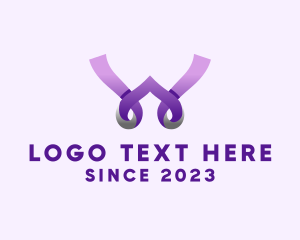 Couture - Ribbon Accessory Letter W logo design