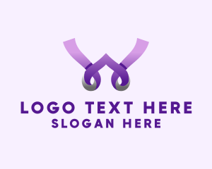 Ribbon Accessory Letter W  Logo