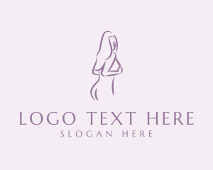 Waxing - Purple Adult Nude logo design
