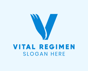 Blue Eagle Letter V logo design