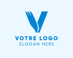 Blue Eagle Letter V logo design