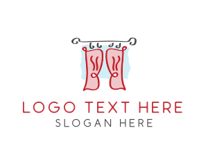 Red Window Curtains logo design