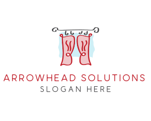 Red Window Curtains logo design