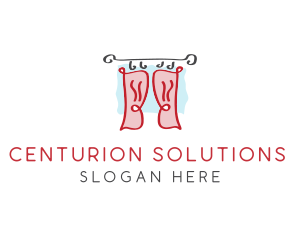 Red Window Curtains logo design