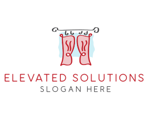 Red Window Curtains logo design