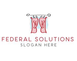 Red Window Curtains logo design