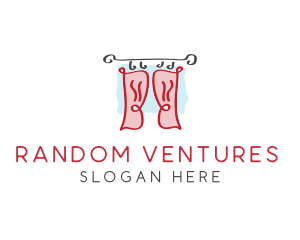 Red Window Curtains logo design