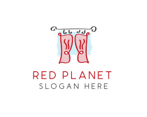 Red Window Curtains logo design