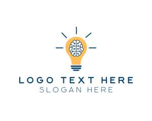 Brain Idea Light Bulb Logo