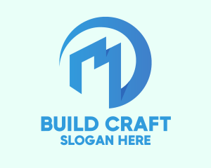 Moon Building Construction logo design