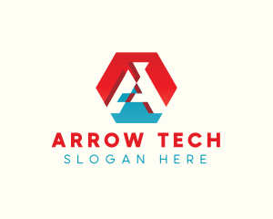 Hexagon Tech Letter A logo design