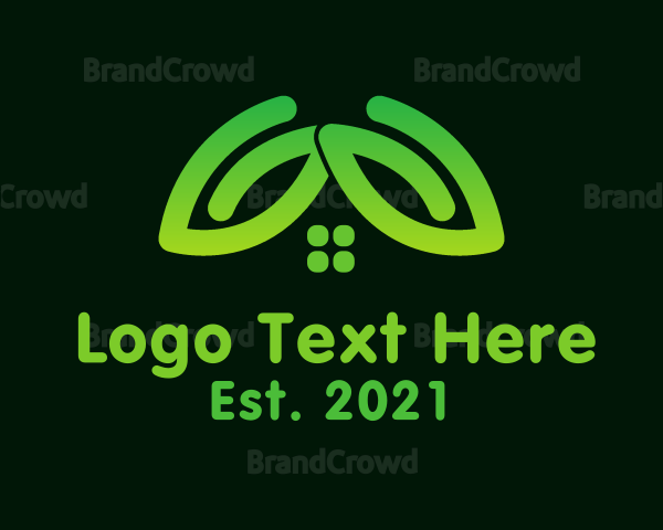 Green Eco Leaf Home Logo