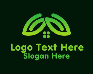Green Eco Leaf Home Logo