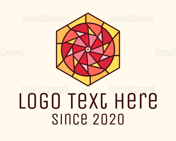 Stained Glass Circle Hexagon Logo