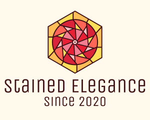 Stained Glass Circle Hexagon logo design