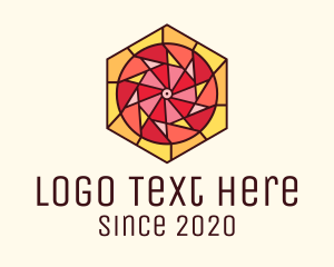 Stained Glass - Stained Glass Circle Hexagon logo design