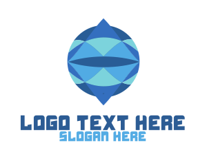 Blue Globe - Crystal Circle Globe logo design