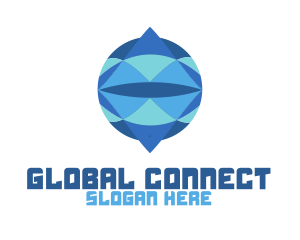 Crystal Circle Globe logo design