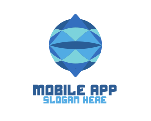 Blue Girl - Crystal Circle Globe logo design