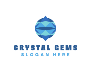 Crystal Circle Globe logo design