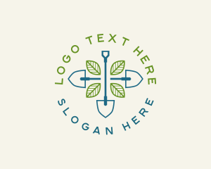 Yard Care - Organic Shovel Leaf logo design
