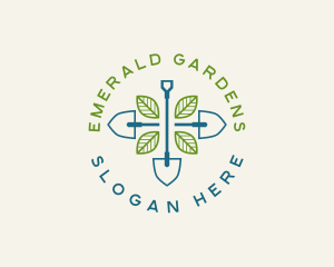 Organic Shovel Leaf  logo design