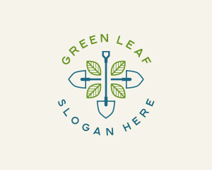 Organic Shovel Leaf  logo design