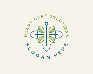 Organic Shovel Leaf  logo design