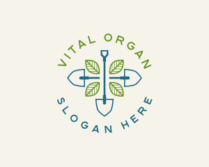 Organic Shovel Leaf  logo design