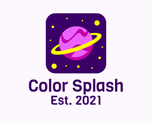 Colorful Saturn Planet logo design