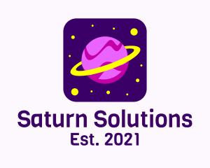 Saturn - Colorful Saturn Planet logo design