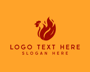 Spicy - Fire Chicken Barbecue logo design