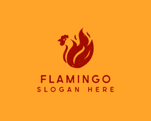Poultry - Fire Chicken Barbecue logo design