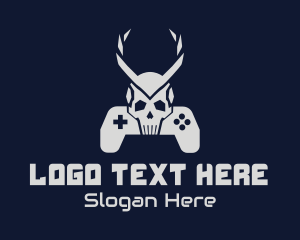 Playstation - Horned Skull Controller logo design