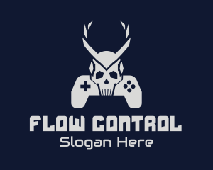 Horned Skull Controller logo design