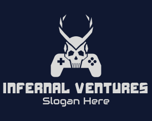 Satan - Horned Skull Controller logo design