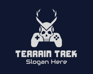 Horned Skull Controller logo design