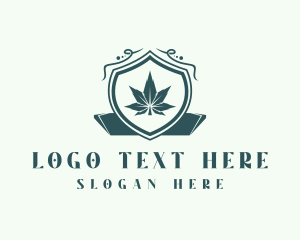Shield - Marijuana Shield Badge logo design