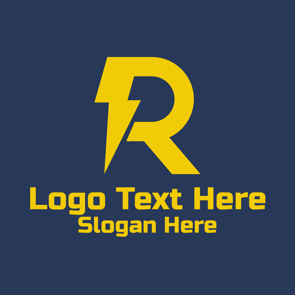 Yellow Thunderbolt Letter R Logo | BrandCrowd Logo Maker