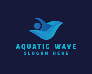 Swimmer - Swimmer Wave Athlete logo design