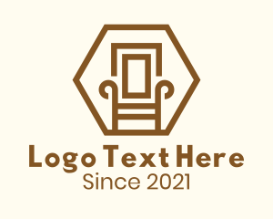 Living Room - Wooden Armchair Furniture logo design