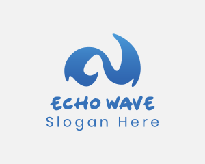 Abstract Blue Wave logo design