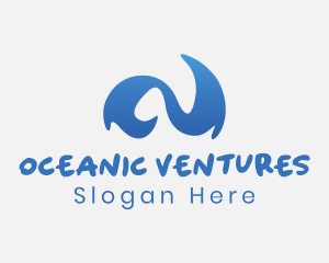 Abstract Blue Wave logo design